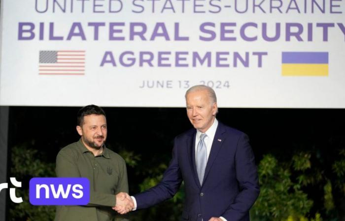 Akkoord a conclu le G7 sur un prêt de 50 milliards de dollars à l’Oekraïne, Biden et Zelenski ont fait un prêt de 50 milliards de dollars à l’Oekraïne