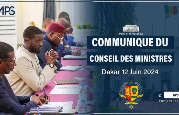 SÉNÉGAL-GOUVERNEMENT/Le communiqué du Conseil des ministres du mercredi 12 juin 2024 – Agence de presse sénégalaise – .