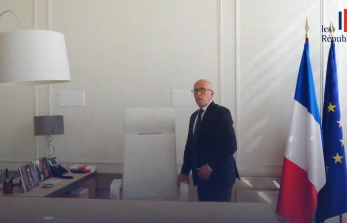 Éric Ciotti se filme dans son bureau et dit être au travail « pour la France »