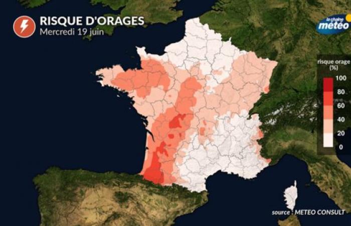 Risque de forts orages en France la semaine prochaine
