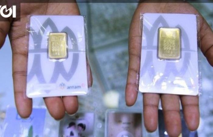 Le prix de l’or Antam a chuté de 2 000 IDR à 1 342 millions IDR par kilogramme