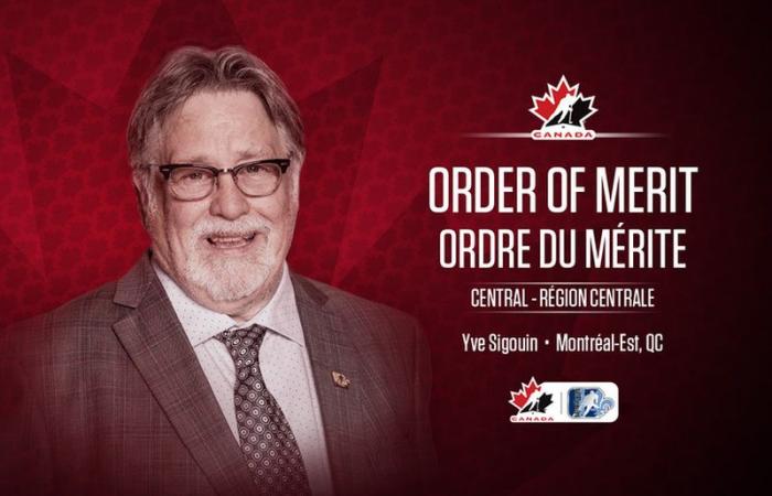 Yve Sigouin reçoit l’Ordre du mérite de Hockey Canada