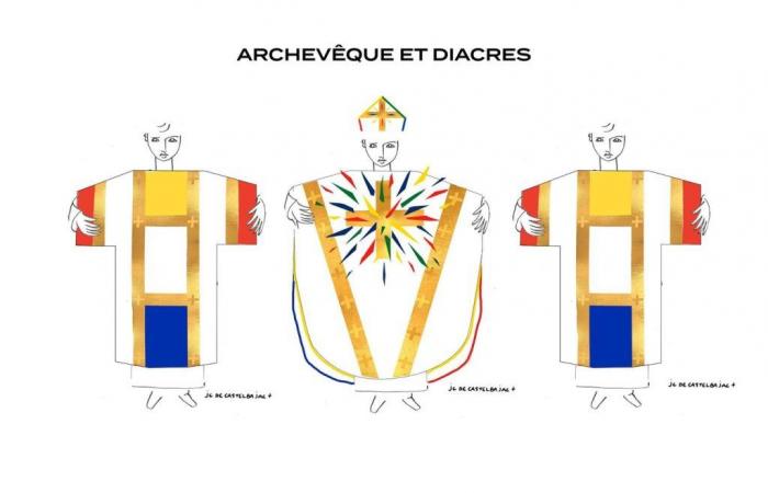 le styliste Castelbajac présente les futurs ornements liturgiques