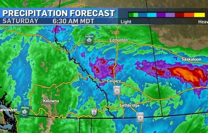 Avertissements de pluie à l’ouest de Calgary et probables orages violents