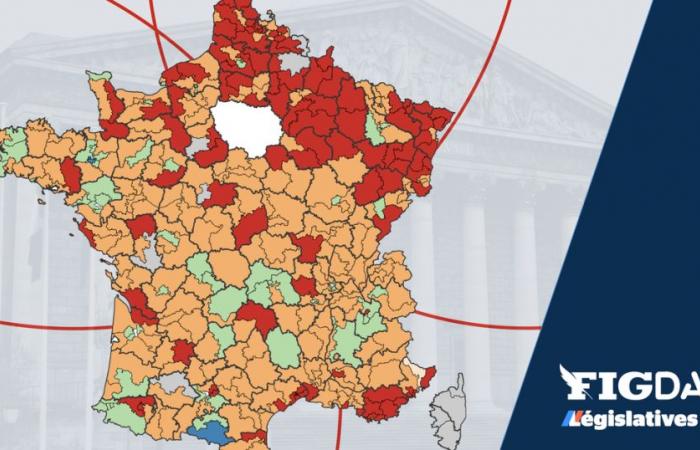 la carte de France du Nouveau Front Populaire