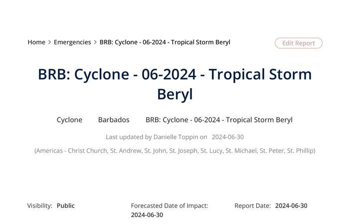 Cyclone – 06-2024 – Tempête tropicale Beryl (2024-06-30) – Barbade – .