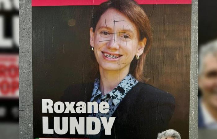 Beauvais. Croix gammées sur les affiches de Roxane Lundy (NFP)