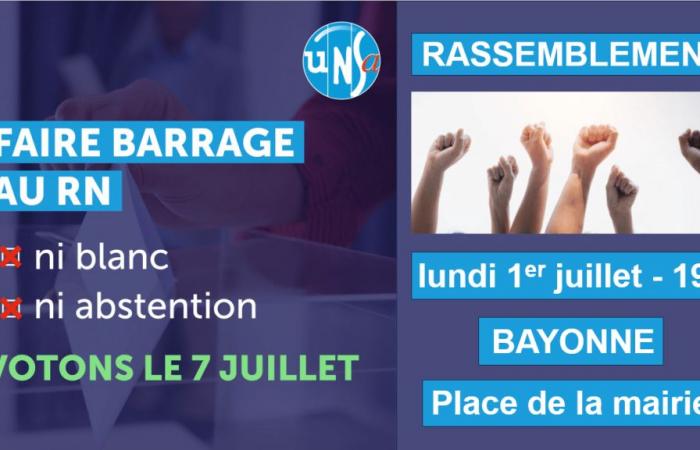 Mobilisation contre l’extrême droite lundi 1er juillet à Bayonne – .