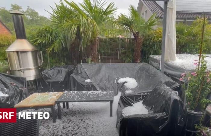 De
      la
      grêle
      frappe
      un
      coin
      salon
      dans
      un
      jardin
      –
      Météo