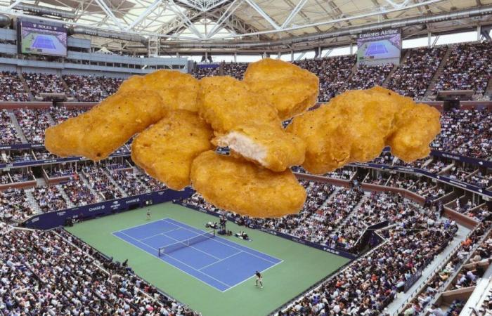 À
      l'US
      Open,
      une
      boîte
      de
      six
      nuggets
      coûte
      la
      modique
      somme
      de
      100
      dollars.