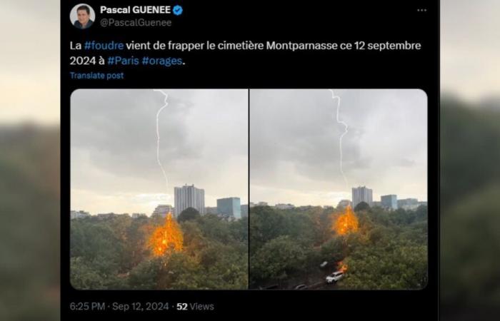 l'image
      impressionnante
      de
      la
      foudre
      frappant
      le
      cimetière
      du
      Montparnasse