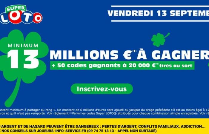 tentez
      de
      remporter
      le
      jackpot
      de
      13
      millions
      d'euros
      ce
      vendredi
      13