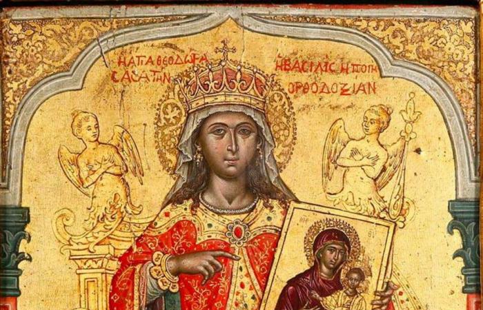 La princesse Théodora réunit la royauté parmi les œuvres byzantines et l’icône de sa sainte avant son mariage