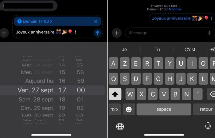 comment programmer un envoi dans l’application Messages sur iPhone ?