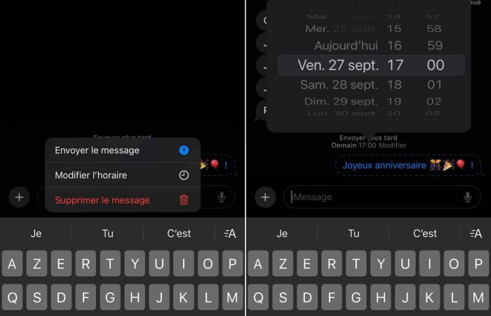 comment programmer un envoi dans l’application Messages sur iPhone ?