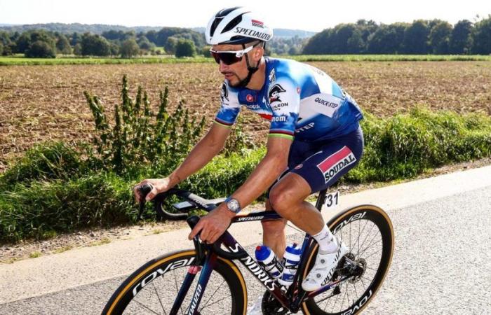 Julian Alaphilippe évacué en ambulance après une chute