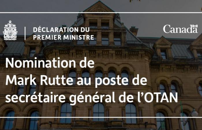 Déclaration du Premier ministre concernant la nomination de Mark Rutte au poste de secrétaire général de l’OTAN