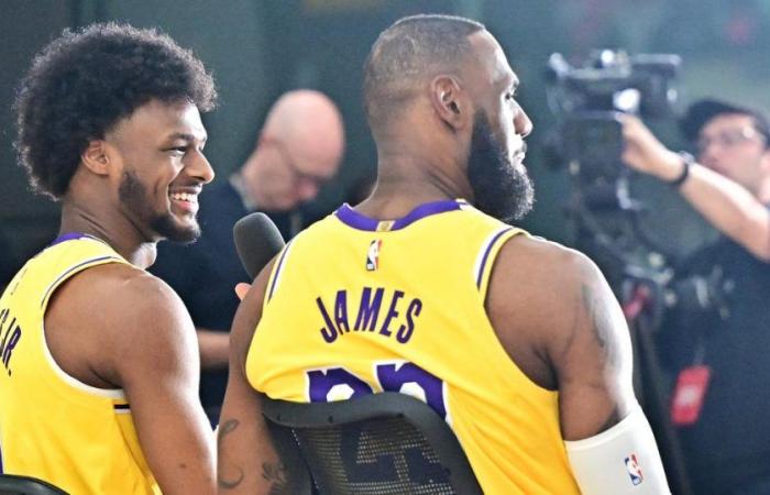 les premières images de LeBron James et de son fils sous le maillot des Los Angeles Lakers