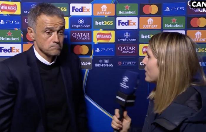 L’entraîneur du PSG, Luis Enrique, réprimande un journaliste de Canal+, mal à l’aise en pleine diffusion en direct