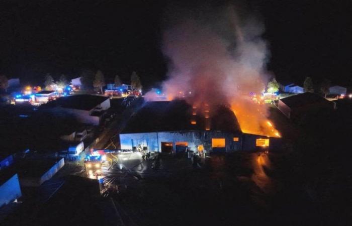 Manche. Un violent incendie dans un entrepôt de 3 300 m2, 90 pompiers mobilisés