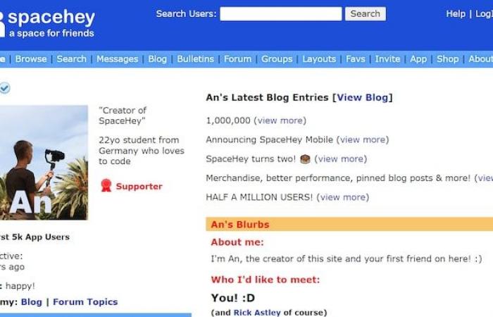 Le « clone » MySpace de ce jeune programmeur dépasse le million d’inscriptions