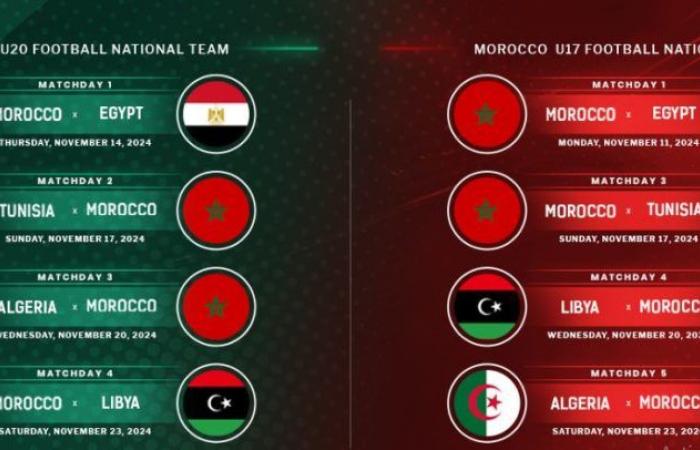 Éliminatoires CAN U17 au Maroc et Éliminatoires CAN U20 en Egypte : Le calendrier et le programme