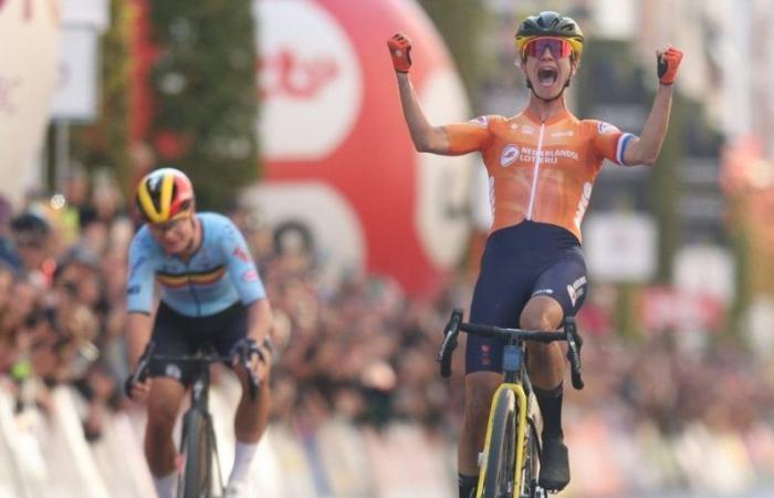 Marianne Vos world champion on gravel after sprint-à-deux with Lotte Kopecky