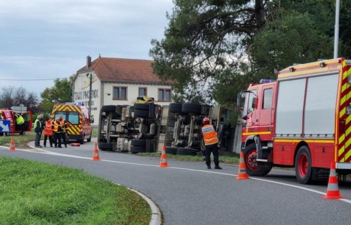 le camion citerne atterrit près de la RN4, 14 000 litres de lait perdus