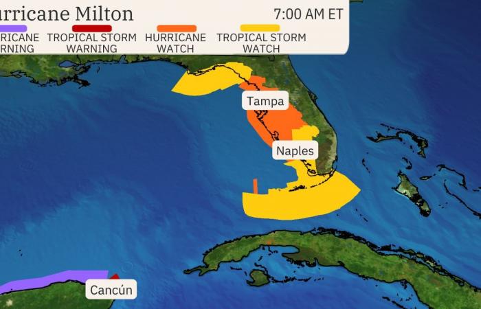 L’ouragan Milton s’intensifie et incite à surveiller la Floride