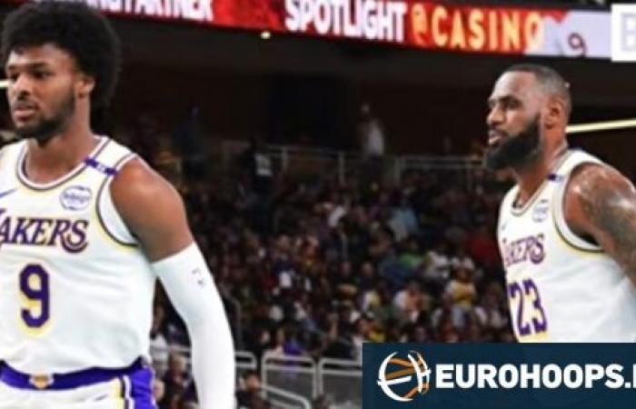 LeBron et Bronny James partagent le terrain lors de la défaite en pré-saison