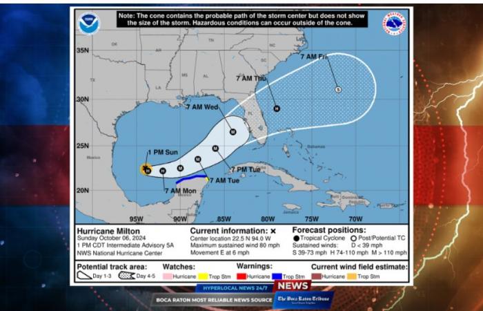 L’ouragan Milton s’intensifie et menace la côte ouest de la Floride