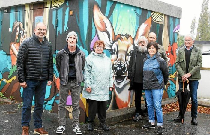 A Quimper, un nouveau graffiti de Hoz, rue de la biche à Kerfeunteun