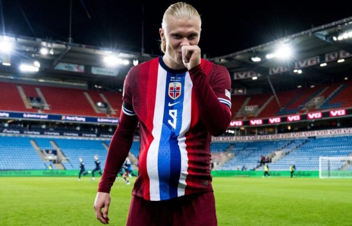 Erling Haaland suscite des rumeurs de grossesse avec une photo de « baby bump » après avoir battu le record de buts en 90 ans