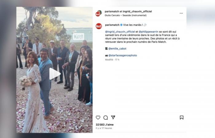 Ingrid Chauvin partage une tendre vidéo de son mariage avec Philippe Warrin sur Instagram