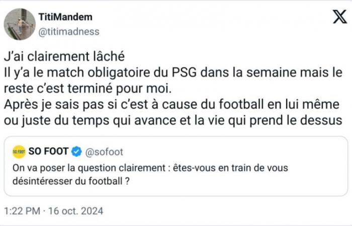 Vous perdez tout intérêt pour le football ? – Enquête