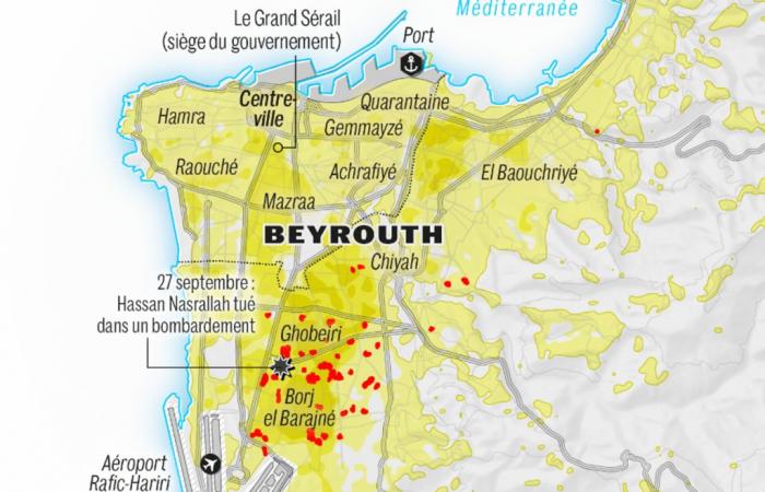 La carte des bombardements israéliens à Beyrouth