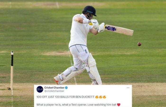 «Quelle ouverture de test» – Les fans réagissent aux 114 courses de Ben Duckett sur 129 balles lors du 2e PAK vs ENG Test 2024