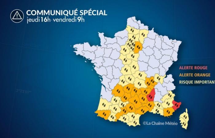 Alerte rouge pour l’épisode cévenol et fortes pluies généralisées