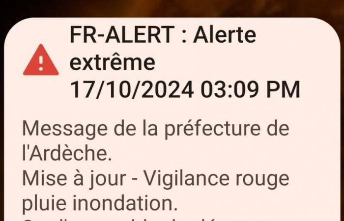 le message automatique FR-Alert envoyé pour la première fois, reçu jusque dans la Drôme