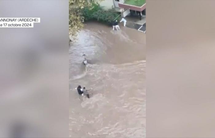 images d’Annonay en Ardèche et de l’autoroute A47 inondée