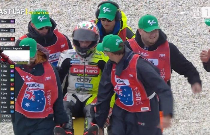 La star du MotoGP a été transportée d’urgence à l’hôpital par ambulance aérienne après un terrible accident avec son rival alors qu’une collision à 200 km/h fait l’objet d’une enquête.