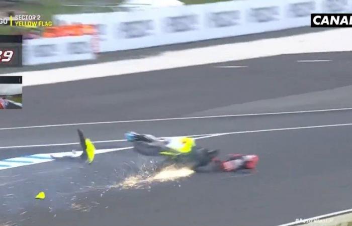 VIDÉO. Images spectaculaires de l’accident lors du Grand Prix Moto GP d’Australie entre Bezzecchi et Vinales