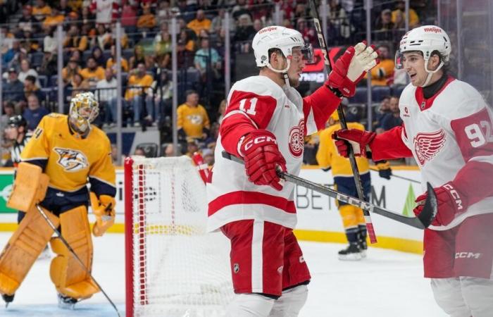 Les Red Wings de Détroit remportent une victoire de 5-2 contre les Predators de Nashville