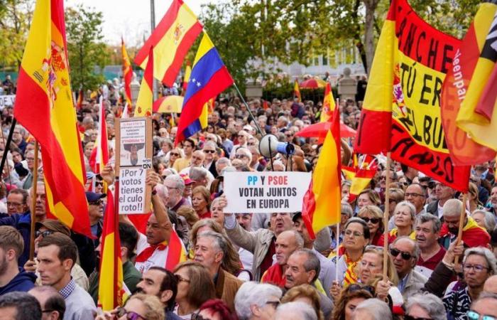 À Madrid, des milliers de manifestants défilent pour exiger la démission de Pedro Sanchez