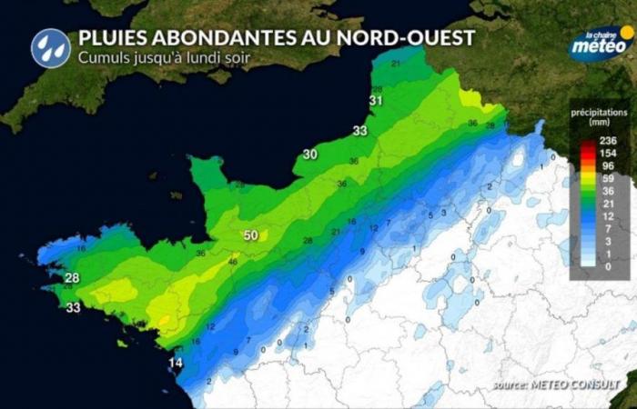 Fortes pluies dans le nord liées à la tempête Ashley, risque d’inondations à surveiller