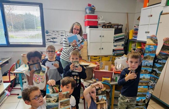 Une centaine de cartes postales du monde entier arrivent chaque jour dans cette petite école bretonne