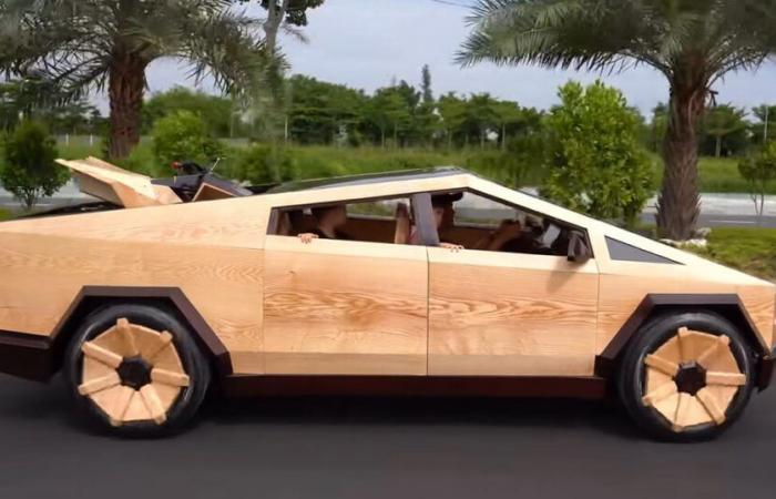 Il construit un Tesla Cybertruck en bois, cela fait réagir Elon Musk !