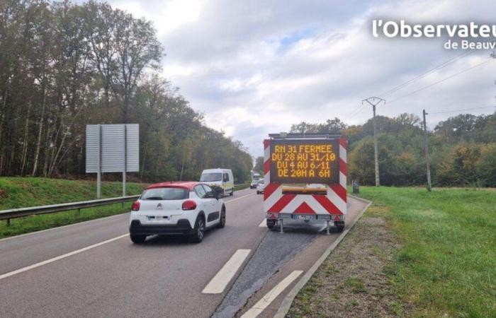 pour travaux, la RN31 sera fermée plusieurs nuits à proximité de Saint-Aubin-en-Bray