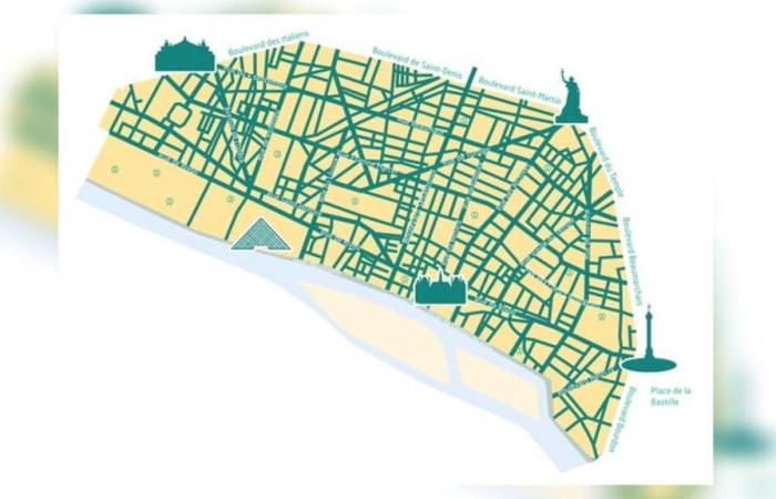 la carte des secteurs concernés par la Zone à Trafic Limité à Paris