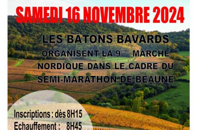 Beaune – Les Bâtons Bavards organisent leur 9ème Marche Nordique au profit de la Ligue contre le Cancer dans le cadre du Semi-Marathon de Beaune